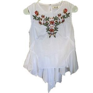 DO+BE Embroidered Summer Floral Tank Top - Women Size Small